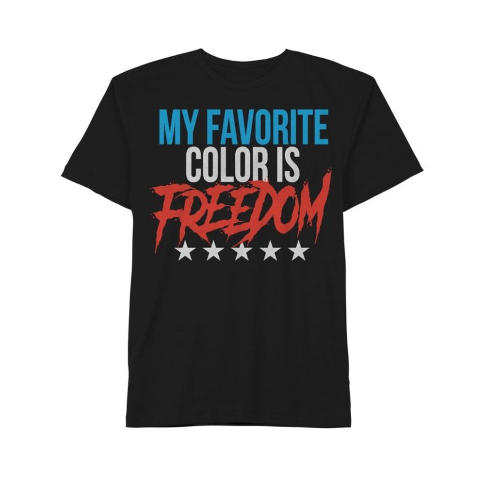 JEM SPORTSWEAR Mens America Freedom Black Graphic Short Sleeve Classic T-Shirt S